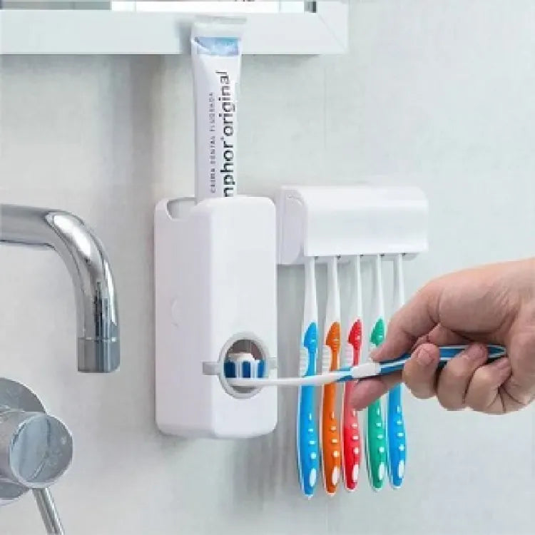 Toothpaste Dispenser Automatic Toothpaste Squeezer and Holder Set