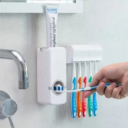Toothpaste Dispenser Automatic Toothpaste Squeezer and Holder Set